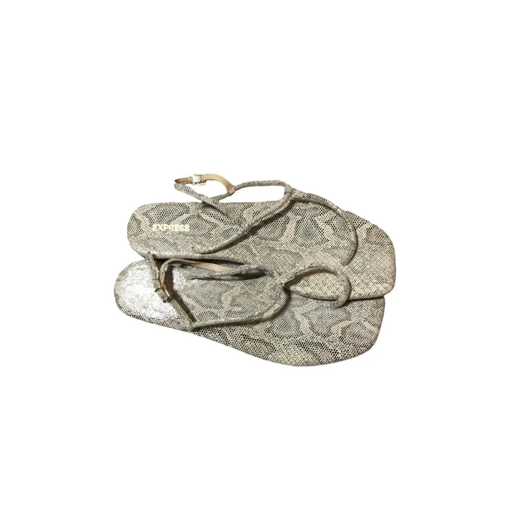 Express Black and Tan Snakeskin Sandals Size 10 NWOT
